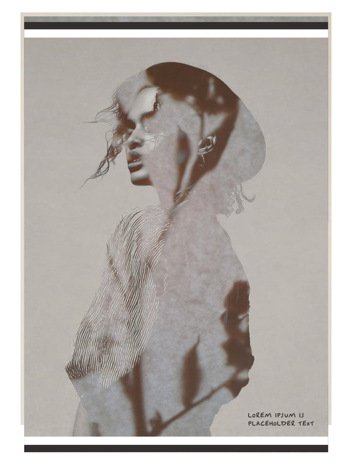 Viento del Sur - windswept double exposure portrait