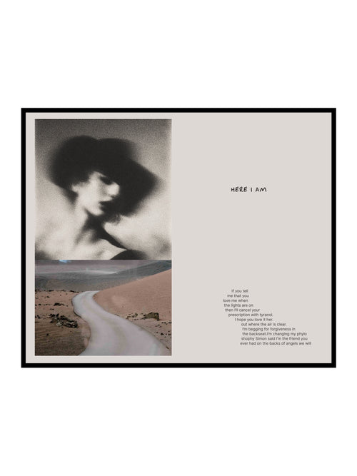 Here I Am - desert road figure collage